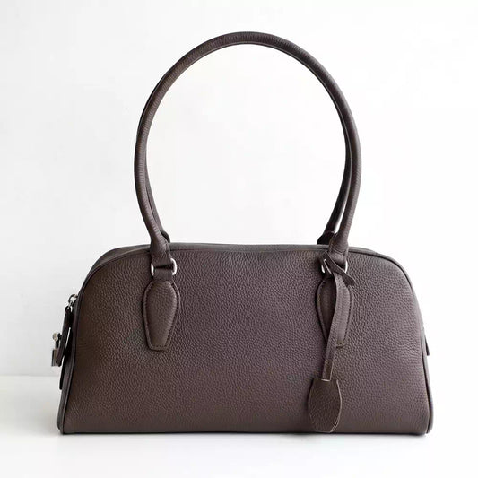Leather Bowling Shoulder Bag