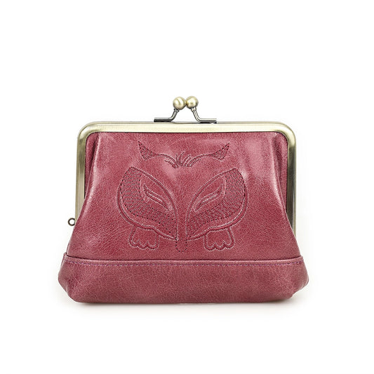 Women's Kiss Lock Leather Accordion Wallet