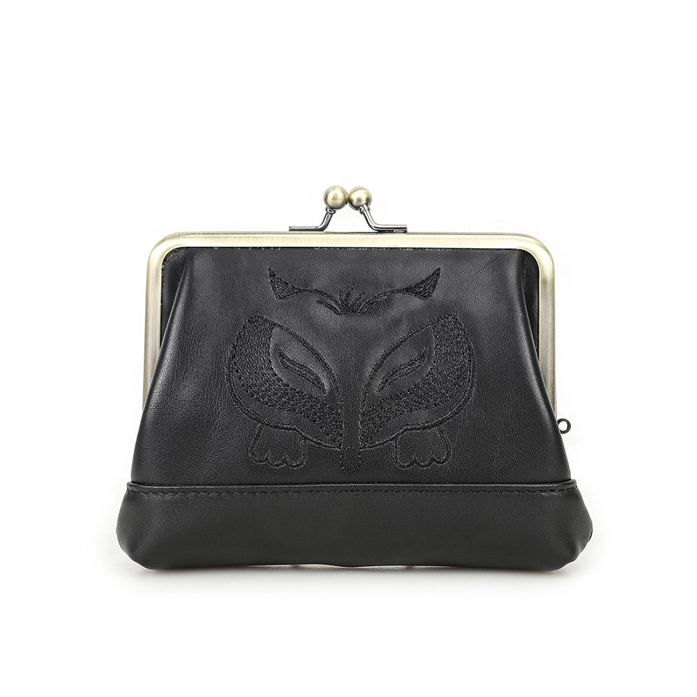 Women's Kiss Lock Leather Accordion Wallet