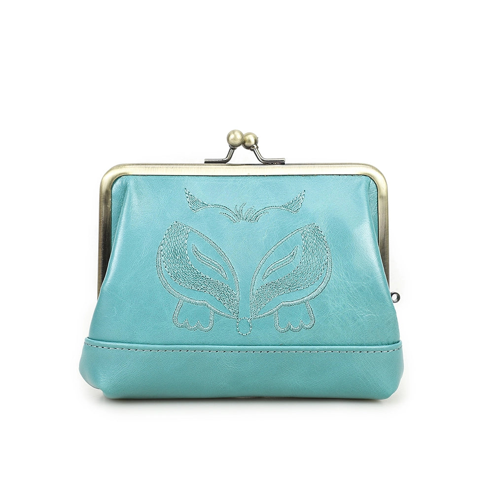 Women's Kiss Lock Leather Accordion Wallet