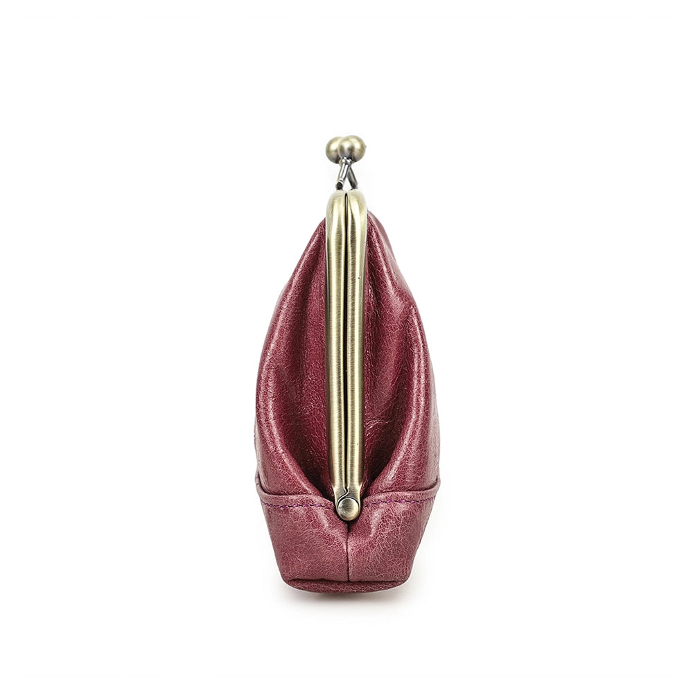 Women's Kiss Lock Leather Accordion Wallet