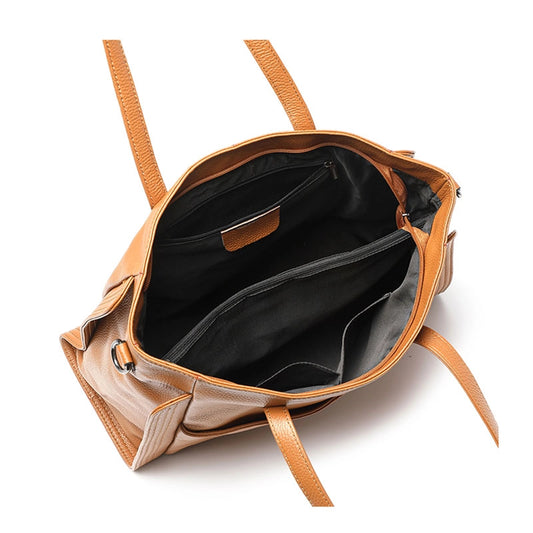 Leather Crossbody Work Tote Bag