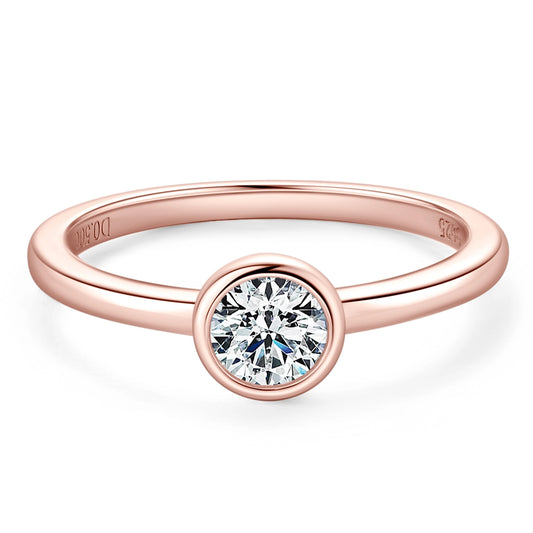 18K Rose Gold Plated Solitaire Ring