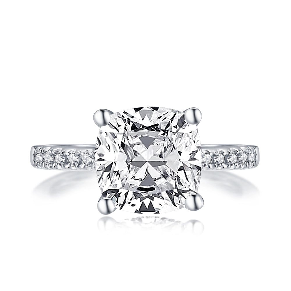 Cubic Zirconia Sparkling Crown Solitaire Ring