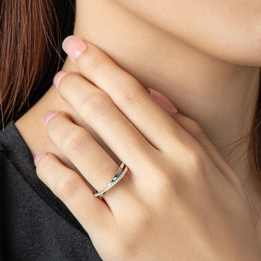 Crossover Double Band Eternity Ring