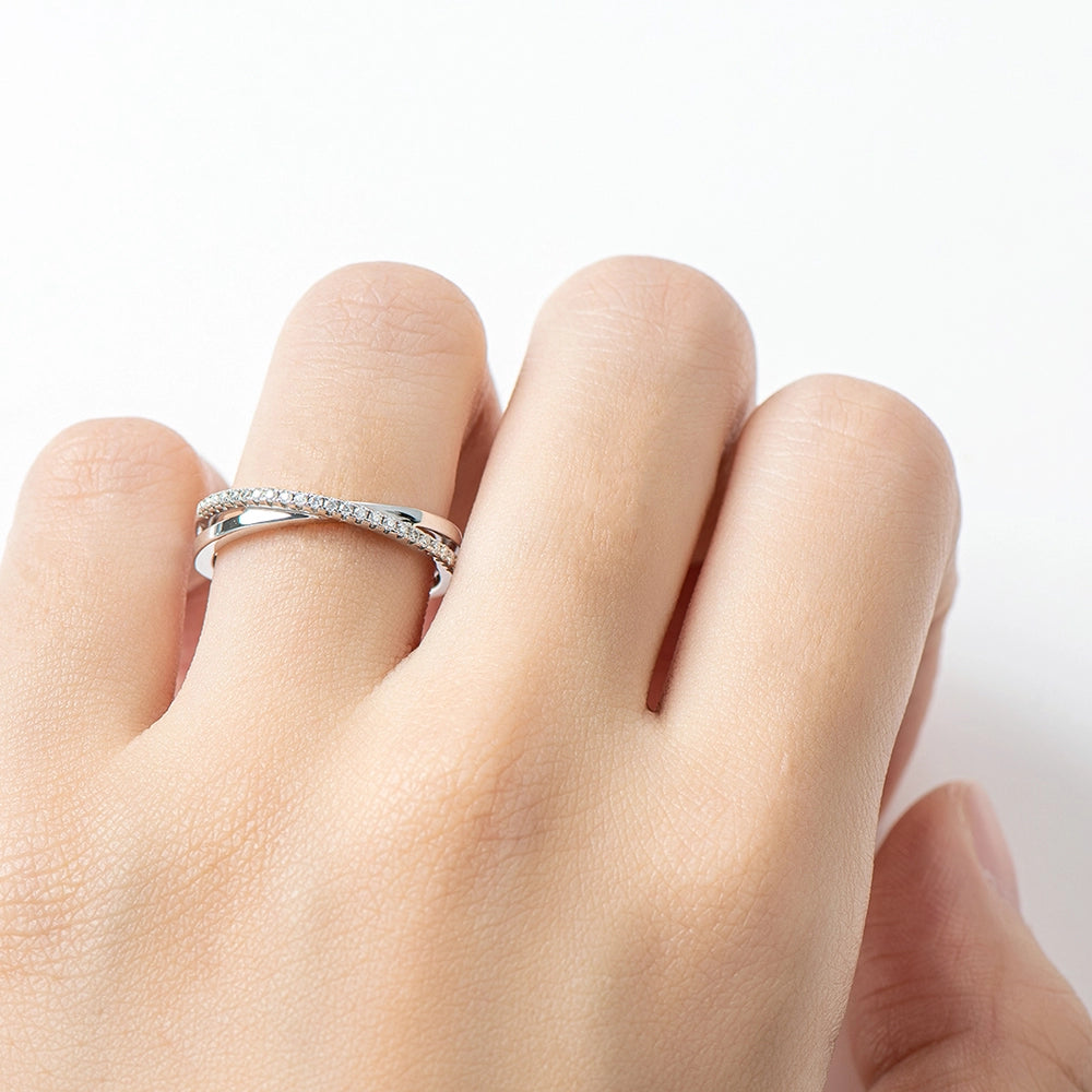 Crossover Double Band Eternity Ring