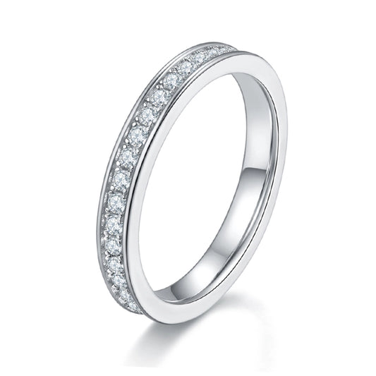 Sparkle Shared Prong Moissanite Eternity Band
