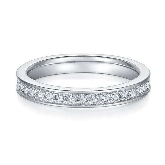Sparkle Shared Prong Moissanite Eternity Band