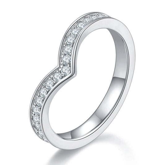 Sparkle Shared Prong Moissanite Wishbone Ring
