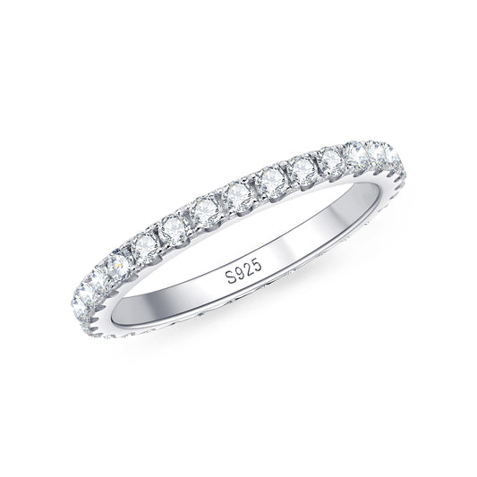 Sparkle Shared Prong Moissanite Eternity Band