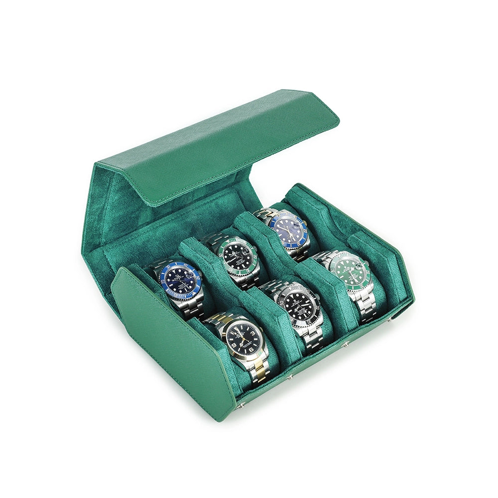 Saffiano Leather Watch Case For 6 Watches