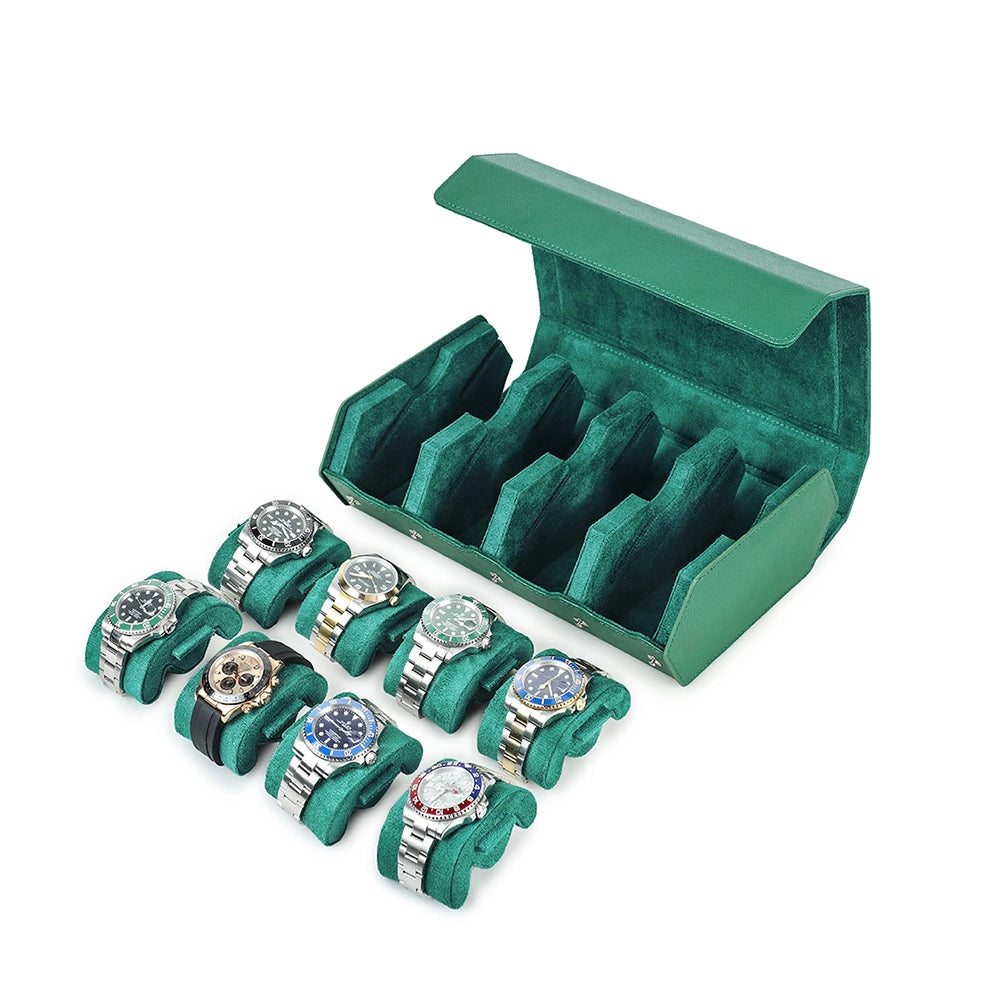 Saffiano Leather Watch Case For 8 Watches