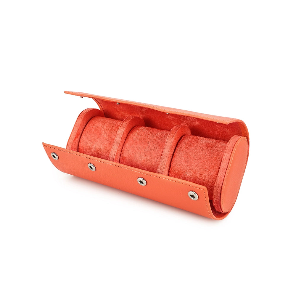 Saffiano Leather Watch Case For 3 Watches