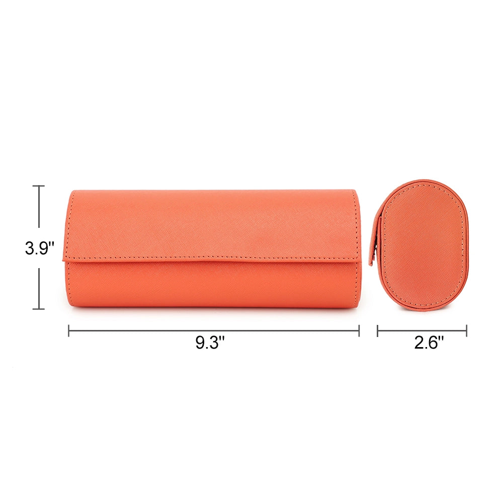 Saffiano Leather Watch Case For 3 Watches