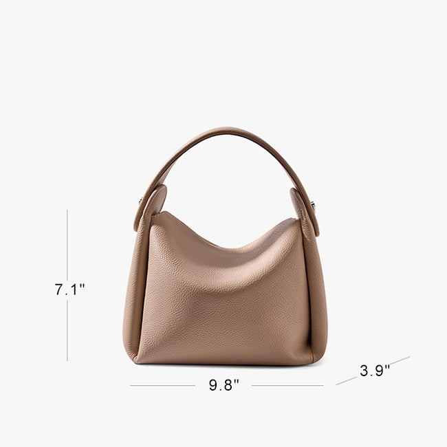 Pebbled Leather Crossbody Bag With Top Handle