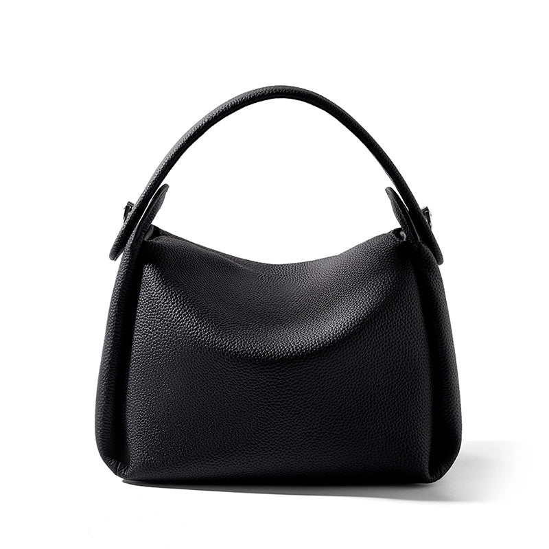 Pebbled Leather Crossbody Bag With Top Handle