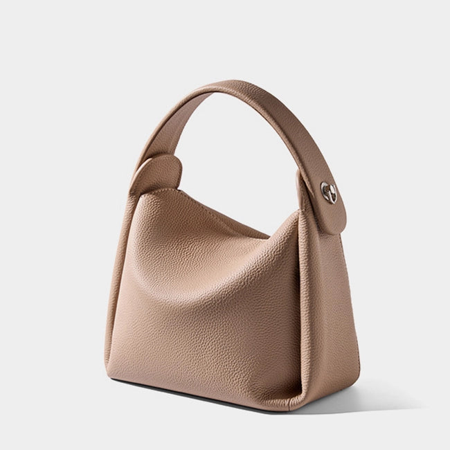 Pebbled Leather Crossbody Bag With Top Handle
