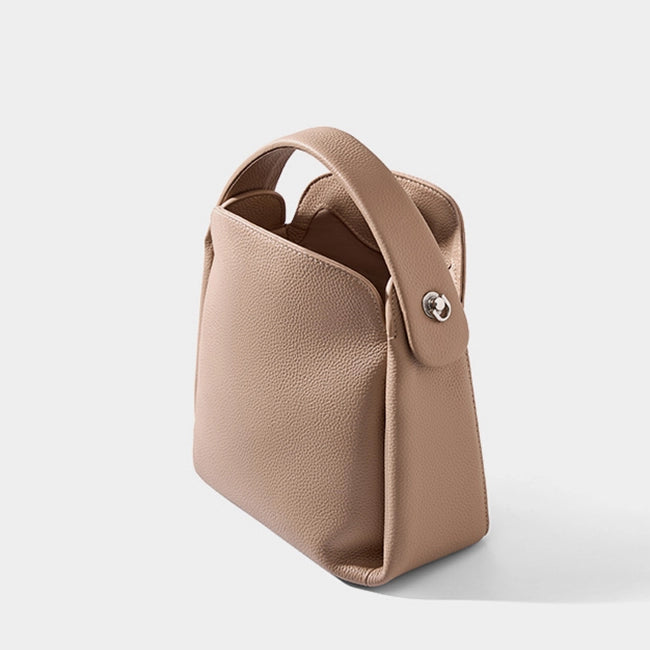 Pebbled Leather Crossbody Bag With Top Handle