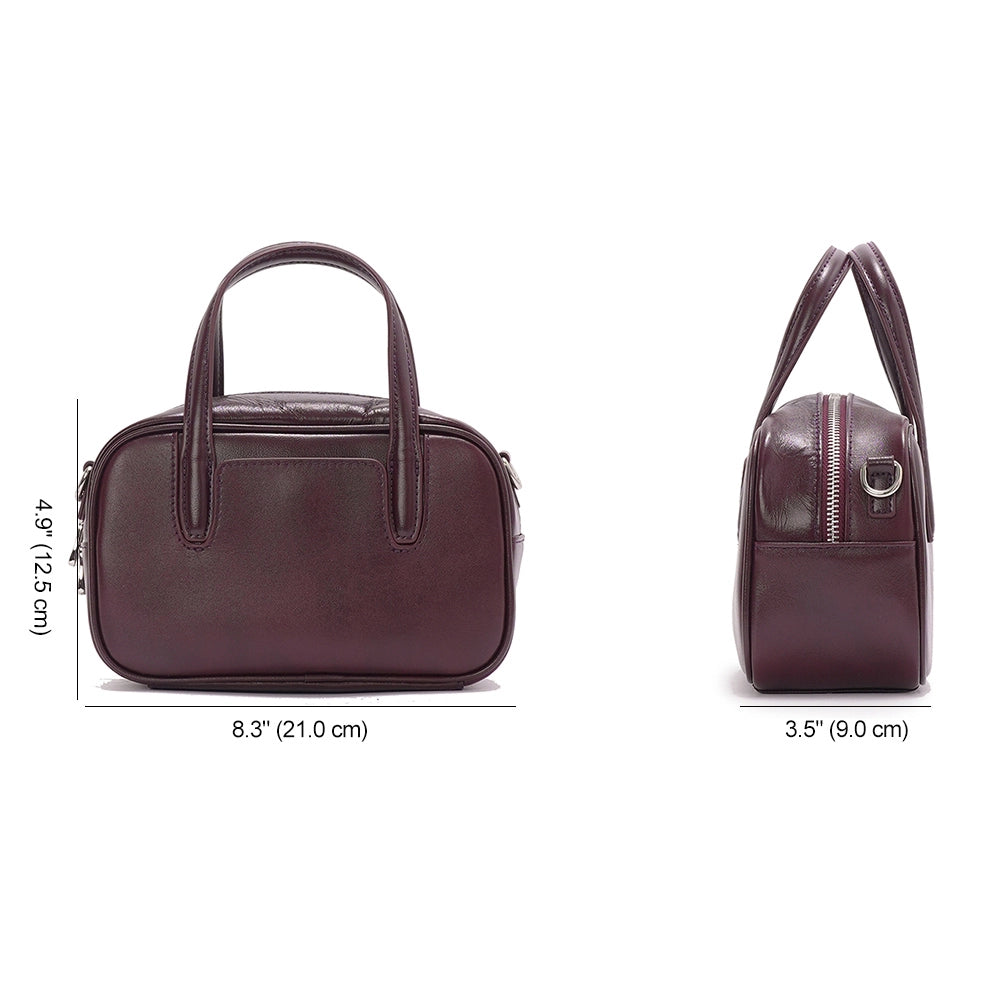 Women's Leather Compact Dome Satchel
