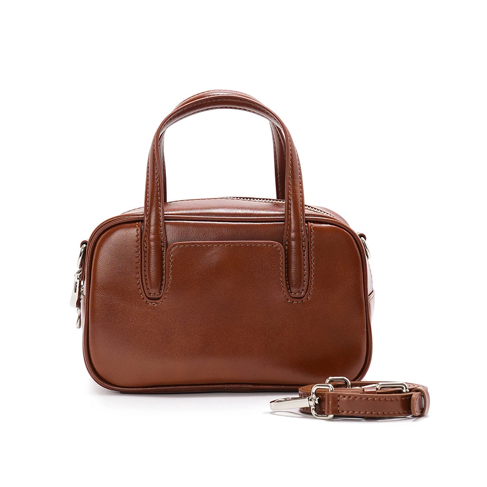 Women's Leather Compact Dome Satchel