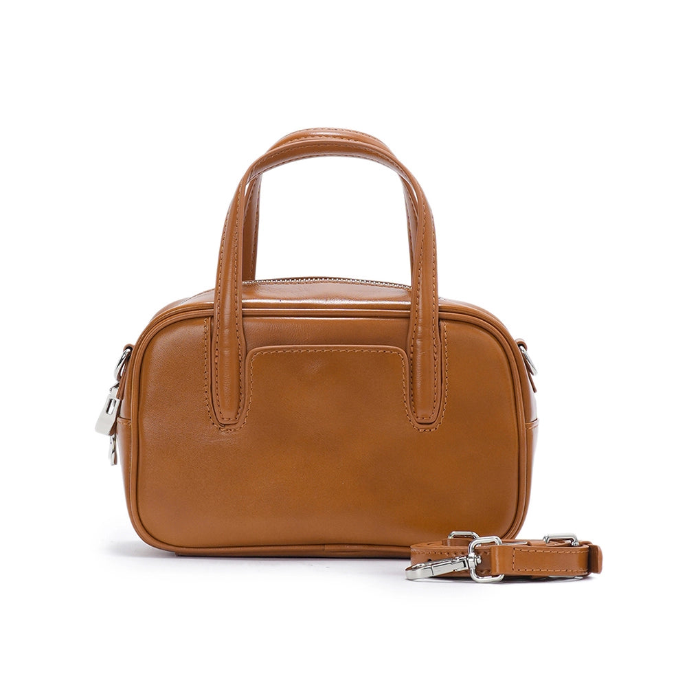 Women's Leather Compact Dome Satchel