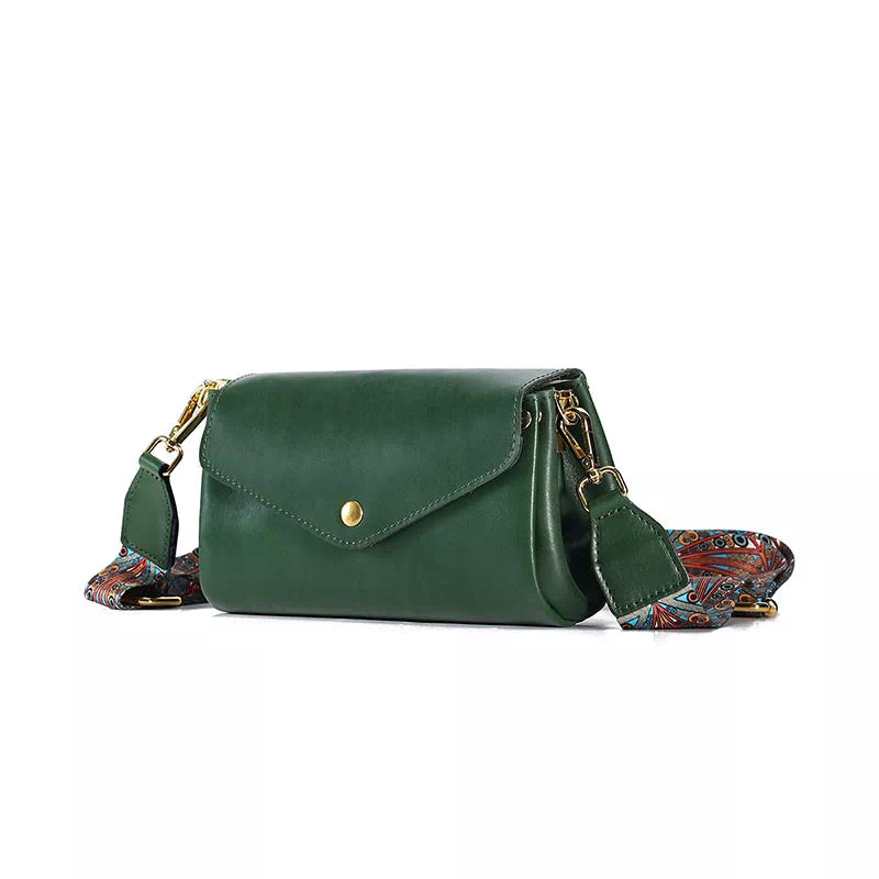 Vegetable Tanned Leather Crossbody Purse