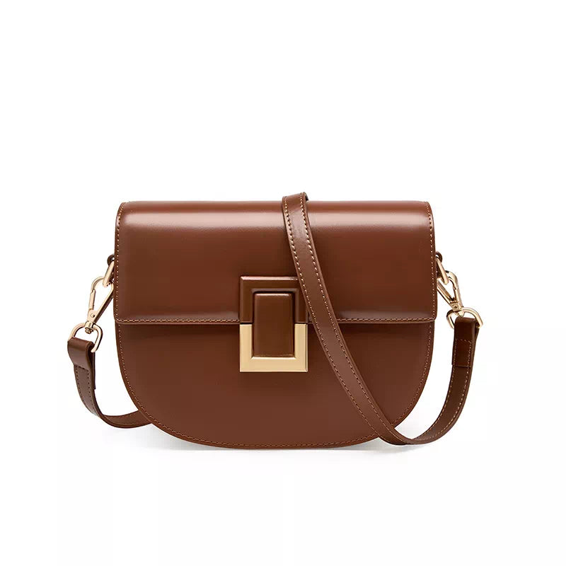 Leather Saddle Crossbody Bag
