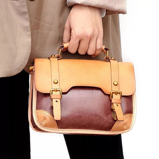 Leather Top Handle Crossbody
