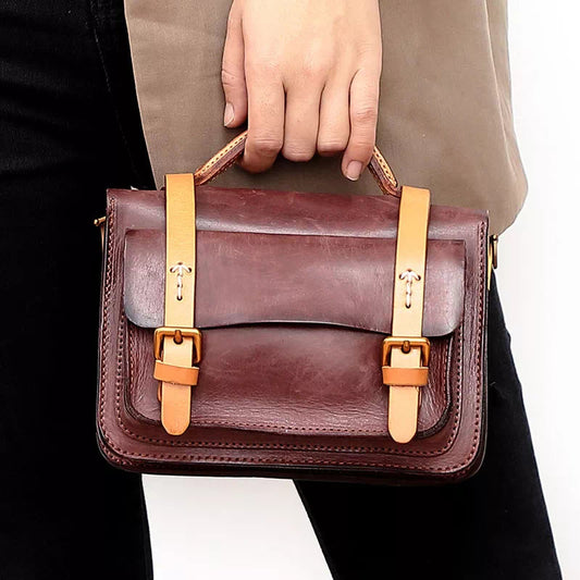 Leather Top Handle Crossbody