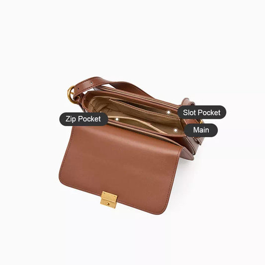 Leather Flap Convertible Shoulder Bag